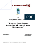 A Project Report On:-"Statuary Compliances Regarding All Laws & Acts of Company."