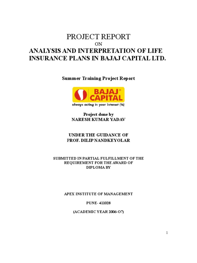 Summer Project | PDF | Insurance | Wealth Management