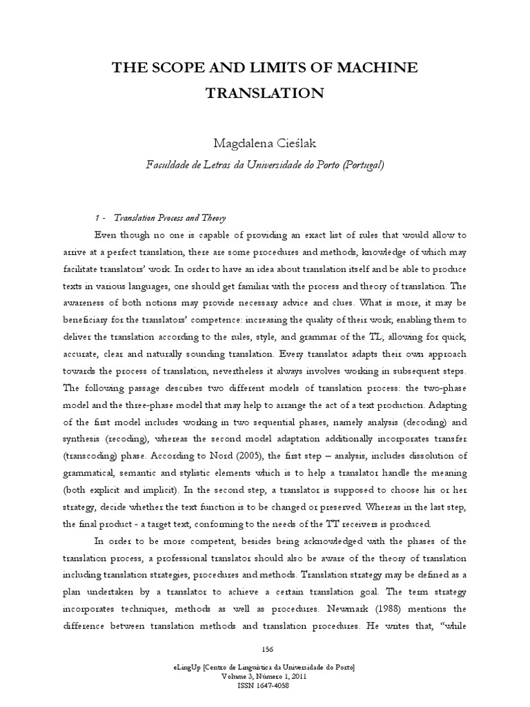 The Scope And Limits Of Translation Translations Linguistics - 