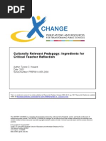 Howard - Culturally Relevant Pedagogy - Ingredients For Critical Teacher Reflection