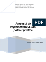Procesul de implementare al unei politici publice