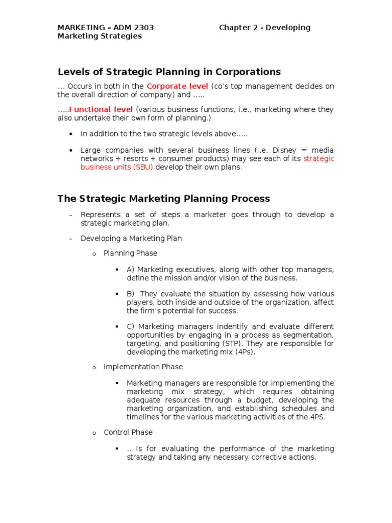 Developing Strategic Marketing Plans | PDF | Market Segmentation ...
