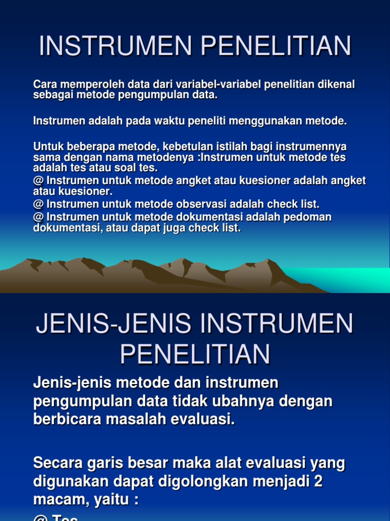 Metode dan Instrumen Pengumpulan Data | PDF