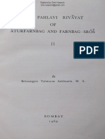 Pahlavi Rivayat of Aturfarnbag and Farnbag Sros Volume 2 by Behramgore Tahmuras Anklesaria