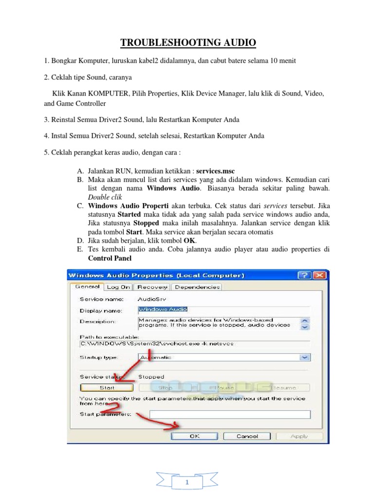 Troubleshooting Audio | PDF