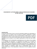 CONOCIMIENTOS Y ACTITUDES SOBRE LA TOMA DE PAPANICOLAOU EN MUJERES DE LIMA, PERÚ 2007