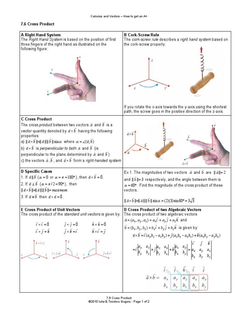 76 Cross Product | PDF | Cartesian Coordinate System | Angle