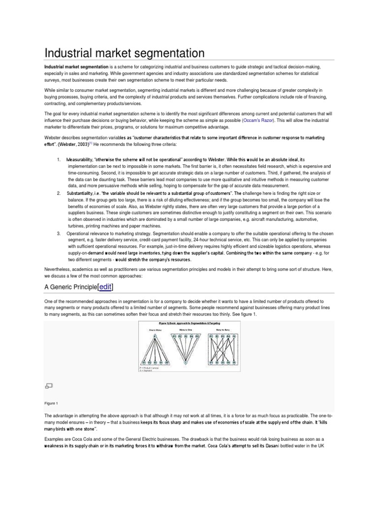Industrial Market Segmentation PDF Market Segmentation Business
