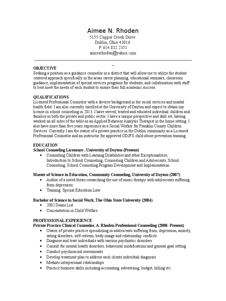 Aimee N. Rhoden: 5155 Copper Creek Drive Dublin, Ohio 43016 P. 614.832. ...