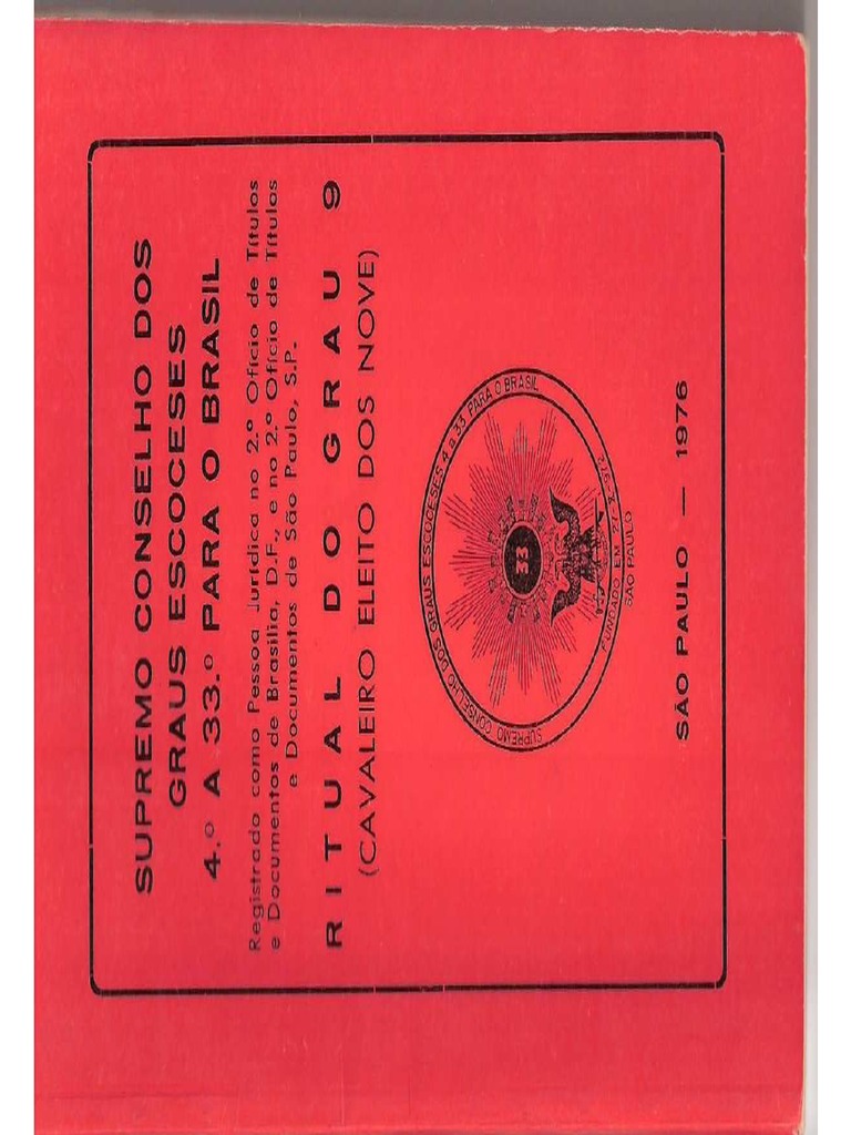 REAA - Ritual Do Grau 9 - Cavaleiro Eleito Do Nove | PDF