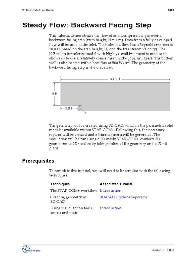 Steady Flow Backward Facing Step Pdf Turbulence Fluid Dynamics