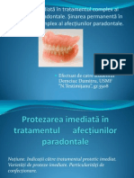 Protezarea Imediată În Tratamentul Complex Al Afecțiunilor Paradontale