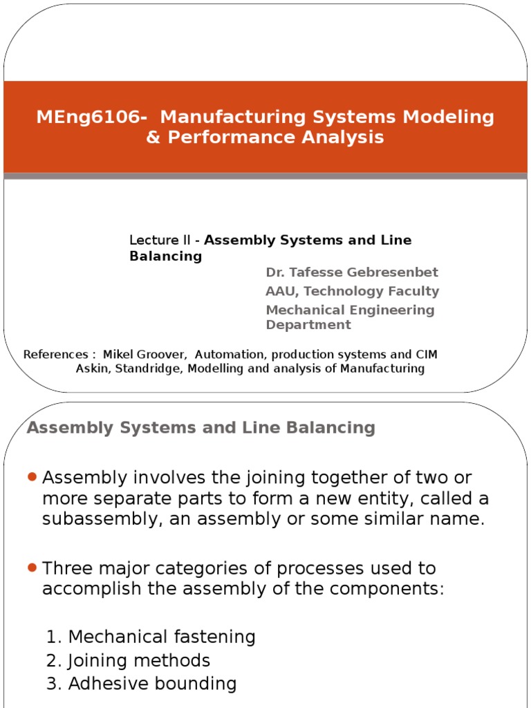 Assembly Line Balancing Techniques | PDF | Mathematical Optimization ...