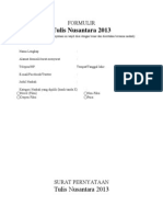 Formulir Tulis Nusantara 2013