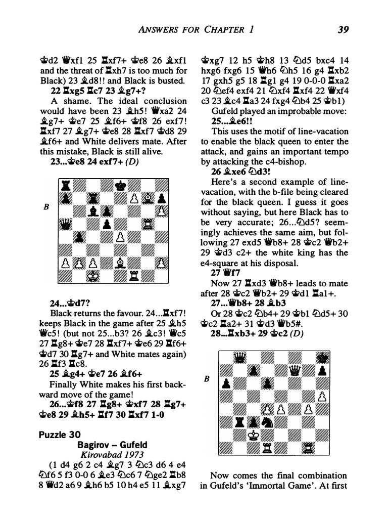 Chess Puzzle Answers: Chapter 1 | PDF | Board Games | Game Theory