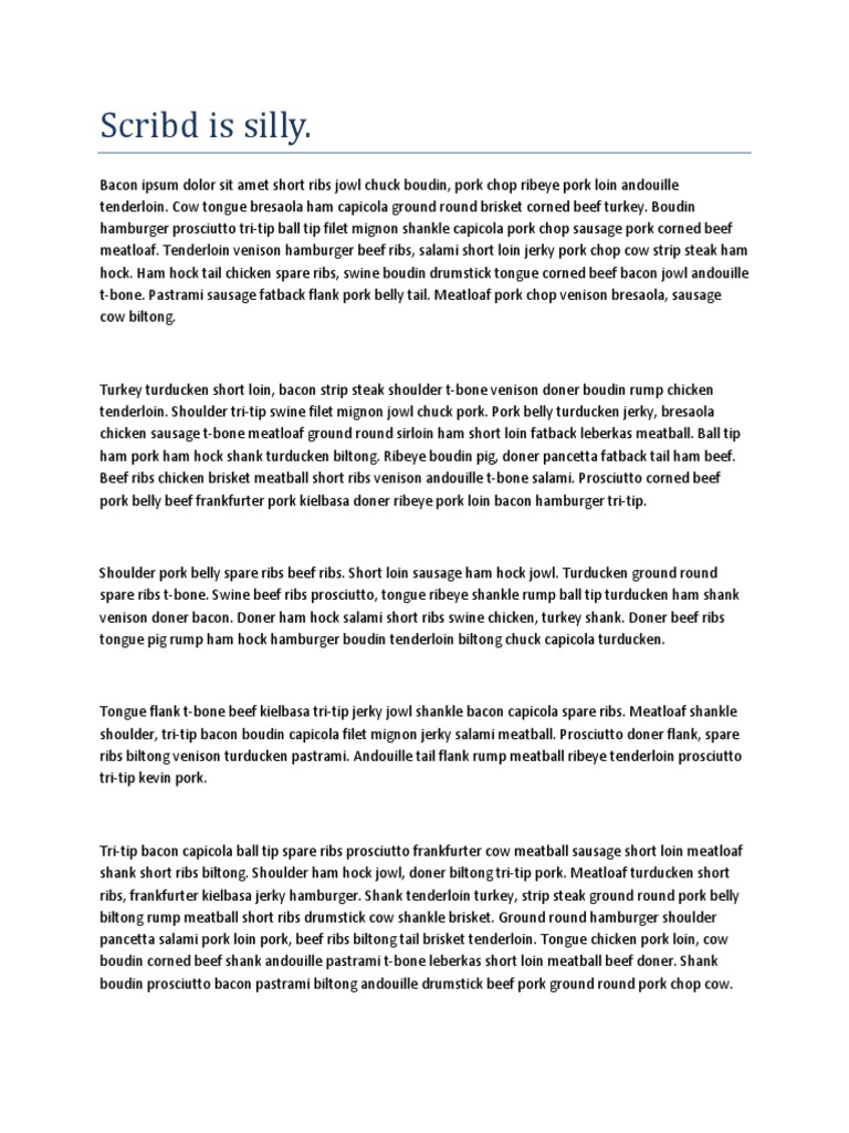 Bacon Ipsum Text PDF Beef Bacon