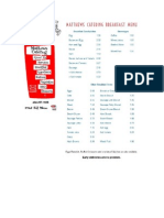 Matthews Catering Menu