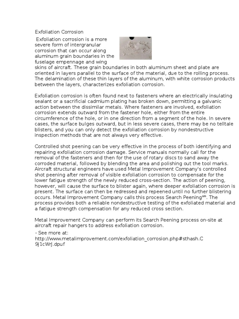 Exfoliation Corrosion in Aircraft Aluminum | PDF