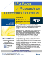 Call For Manuscripts, Journal of Research On Leadership Education (JRLE)