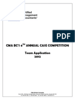 Cma BC'S 6 Annual Case Competition Team Application 2012