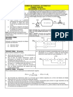 Examen de Control Automático: Primer Parcial Noviembre 27 de 2012