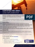 ISO 29001 Lead Implementer - One Page Brochure