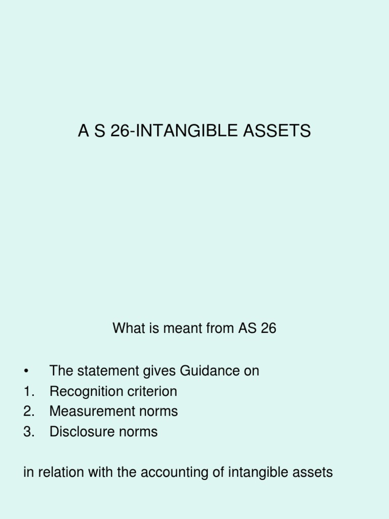 As 26 Intangible Assets Intangible Asset Goodwill (Accounting)