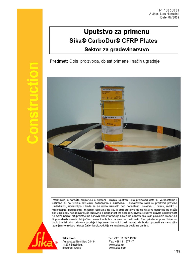 Method Statement Sika CarboDur Plate | PDF