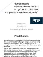 “Hyperemesis Gravidarum and Risk Of Placental Dysfunction Disorders a Population-based Cohort Study