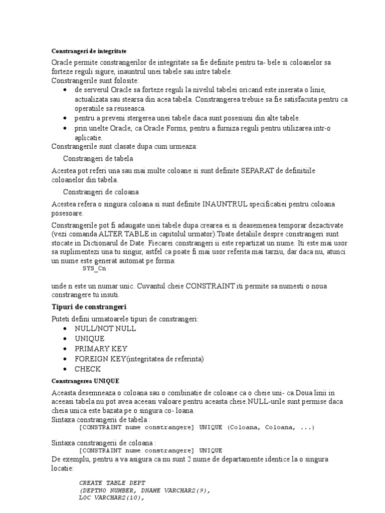 Comenzi SQL | PDF