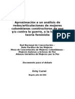 Análisis Redesmujeres Contra Guerra Colombia Ochy Curiel Julio 06