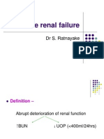 Acute Renal Failure: DR S. Ratnayake