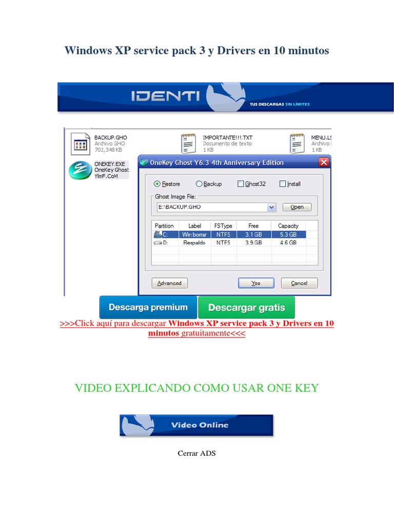 Windows XP SP3 y Drivers en 10 Minutos | PDF | Windows XP | Microsoft ...
