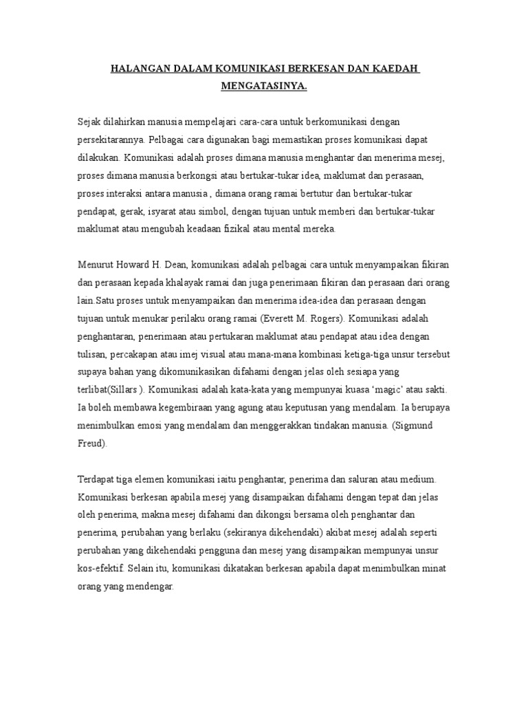Halangan Komunikasi Berkesan Pdf