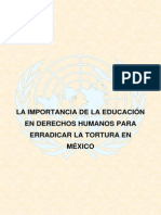 La importancia de la educación en Derechos Humanos para erradicar la tortura en México