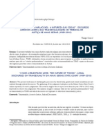 Coacci - "EU TENHO UM AMO IMPLACÁVEL: A NATUREZA DAS COISAS": Discursos Jurídicos Acerca Das Transexualidades No Tribunal de Justiça de Minas Gerais (1989-2010)