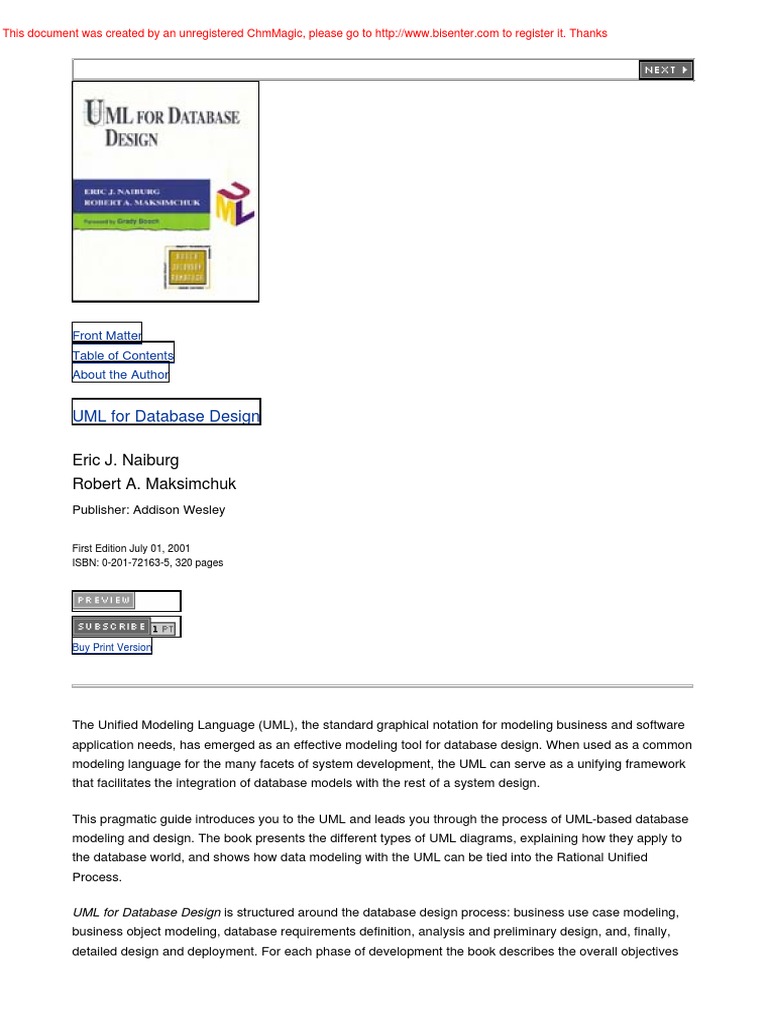 UML For Database Design | PDF
