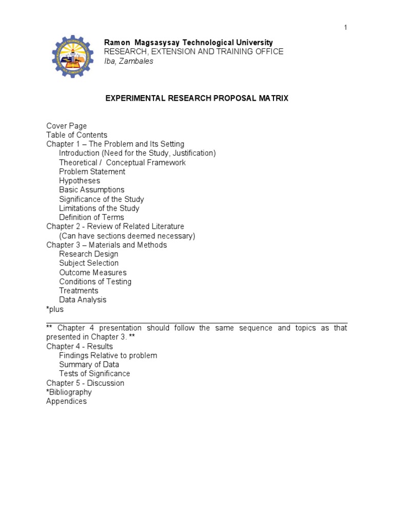 Research Proposal Matrix Template | PDF | Validity (Statistics ...