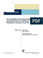 Working Paper Series: The Credibility of Exchange Rate Pegs and Bank Distress in Historical Perspective: Lessons From The