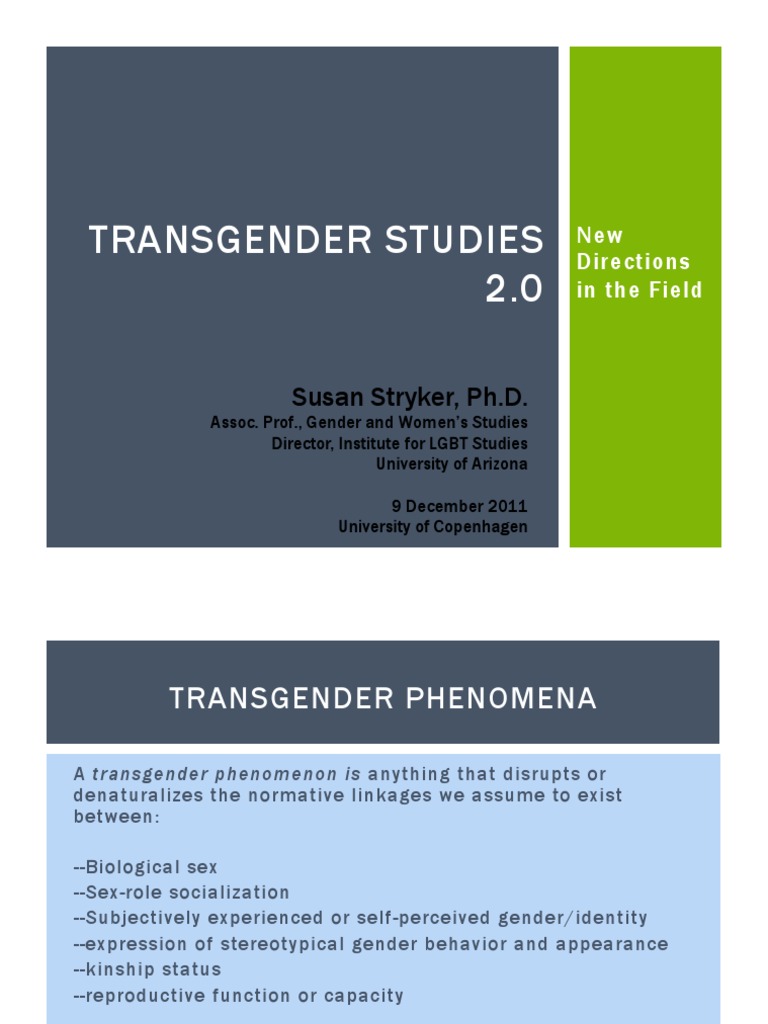 Transgender Studies: New Directions | PDF | Transgender | LGBTQIA+ Studies