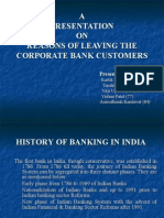 A Presentation ON Reasons of Leaving The Corporate Bank Customers