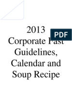 2013 Corporate Fast Guidelines, Calendar and Soup Recipe