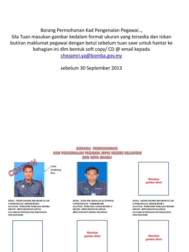 Borang Permohonan Kad Pengenalan Pegawai Pdf
