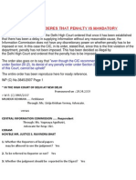 Important Decision of Delhi High Court Is That Penalty Is Mandatory Under Section 20 of Rti Act 2005.