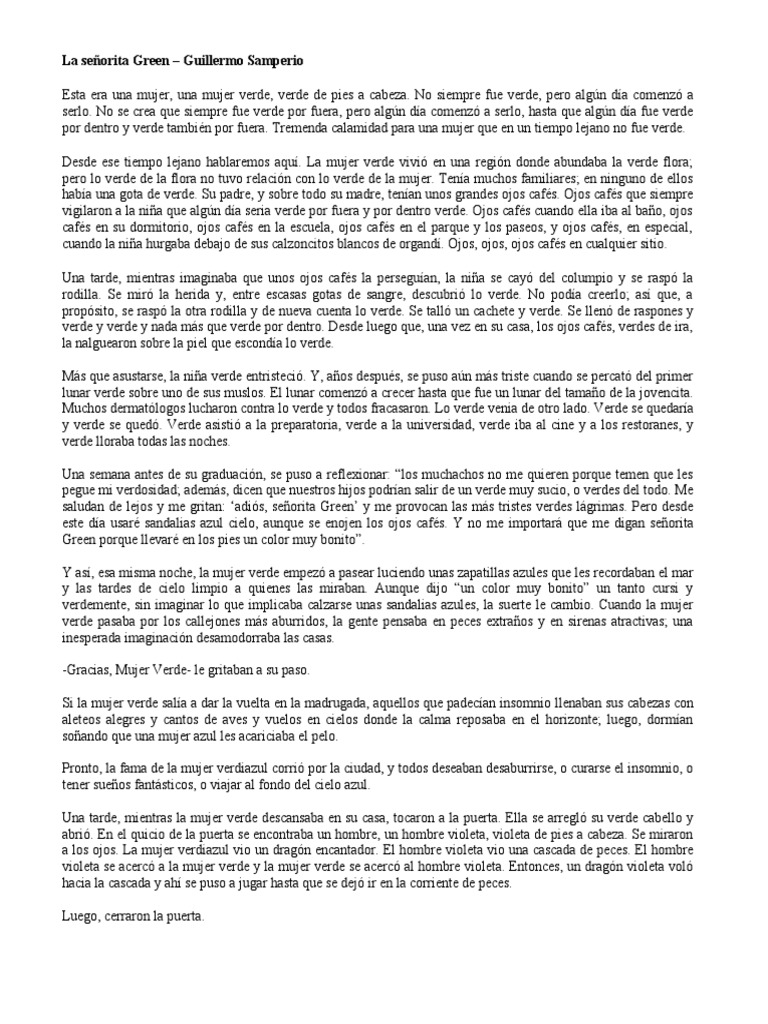 Samperio, Guillermo - La Señorita Green | PDF | Ocio