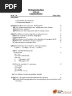 Model Question Paper Class-XI Computer Science M.M.:70 Time:3 Hrs