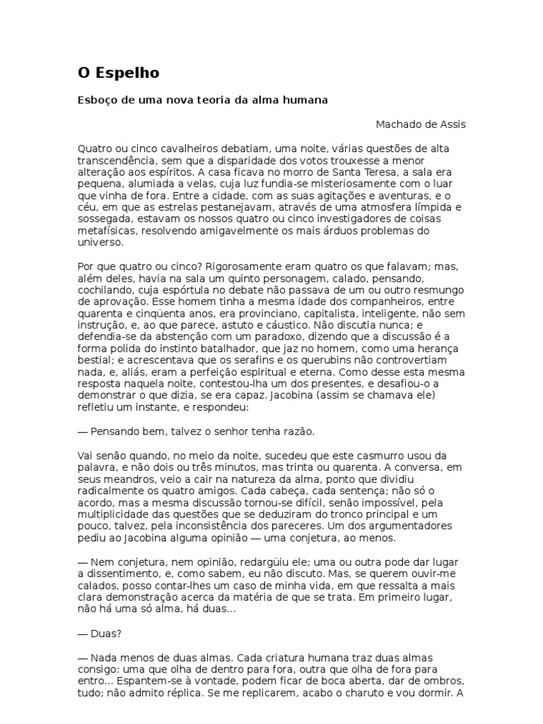 Machado de Assis O Espelho Alma