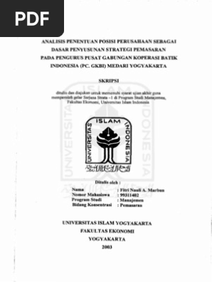 Uii Skripsi Manajemen Pemasaran 99311402 Fitri Nauli A Marbun 8943789332 Preliminari Pdf