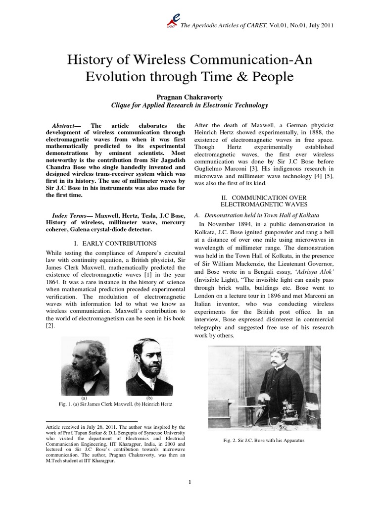 History of Wireless CommunicationAn Evolution Through Time & People