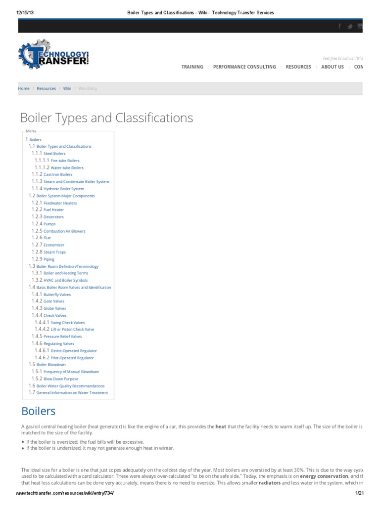 Boiler Types and Classifications - Wiki | PDF | Boiler | Furnace